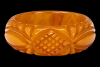 carved honey bakelite bangle